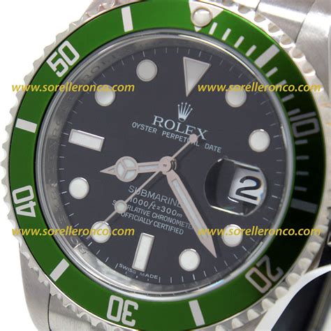 rolex ghiera verde 50 anniversario prezzo|modello rolex 16610.